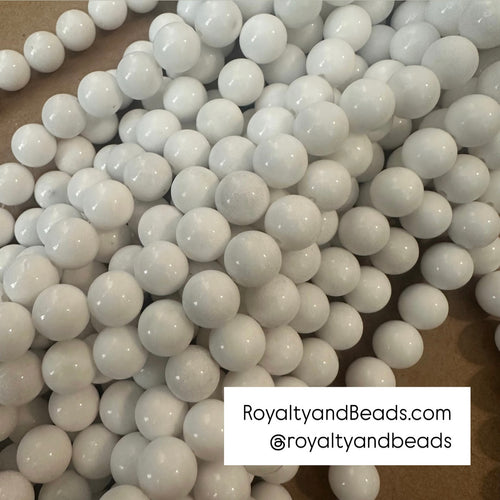 White round beads.