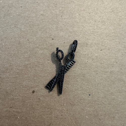 Black pave scissor charm.