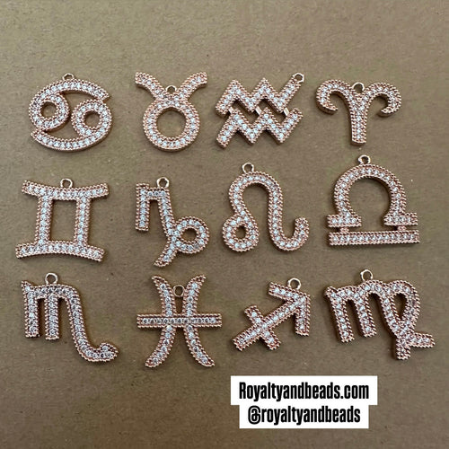 Rose Gold Zodiac charms