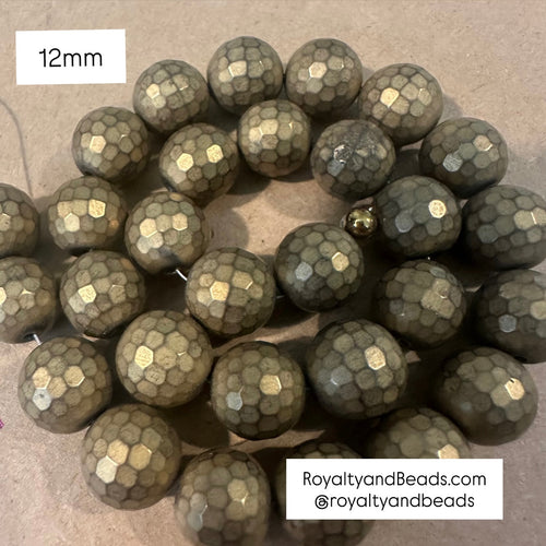 Matte gold beads 12mm