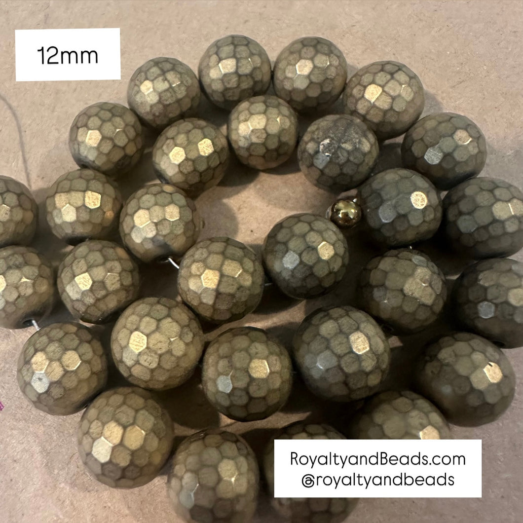 Matte gold beads 12mm