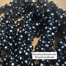 Load image into Gallery viewer, Black polka dot beads