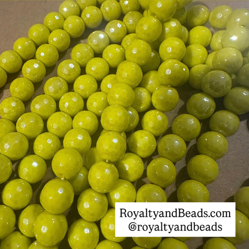 Iridescent Neon yellow beads