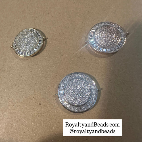 Pave circle connector charm