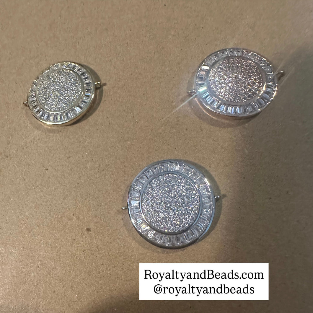 Pave circle connector charm