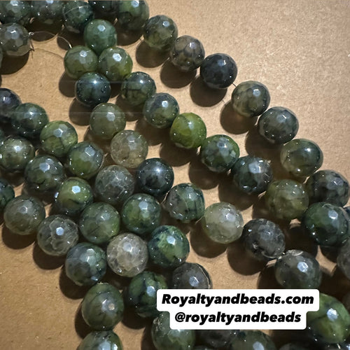 Green agate beads 12mm