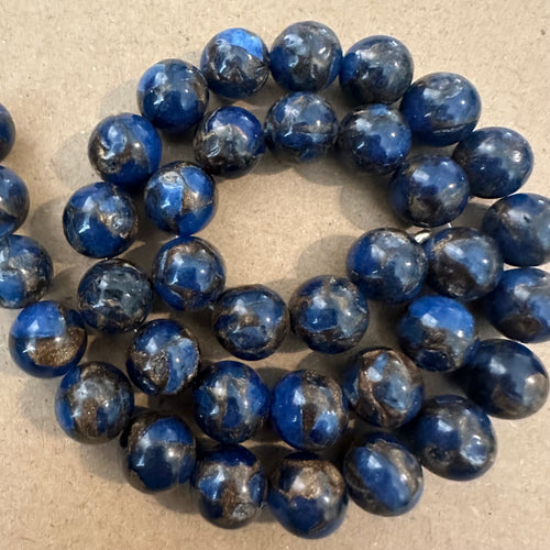 Blue and gold beads.