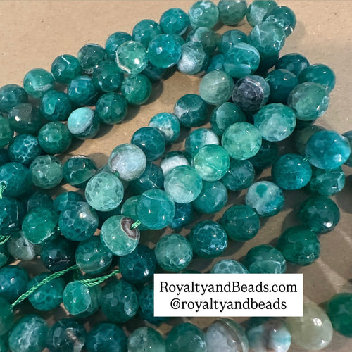 Faceted green beads 12mm