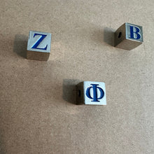 Load image into Gallery viewer, Blue Zeta letter cubes