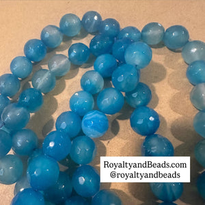 Blue agate beads 12mm