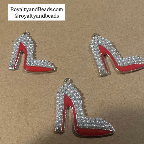 Red pearl Heel shoe charms