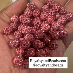 20 pink pave beads.
