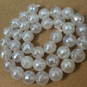 Faceted pure white beads