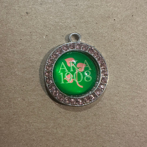Pink ivy circle (silver)
