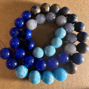 Blue mixed beads
