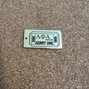 Gold Alpha ticket charm