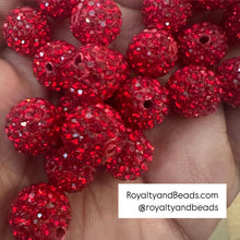 Load image into Gallery viewer, 5 red pave beads 12mm