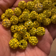Load image into Gallery viewer, 20 yellow pave beads