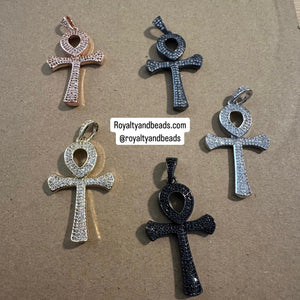 Pave ankh charm.