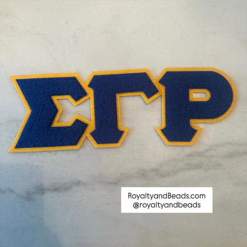 Blue Sigma Gamma Rho chenille patch