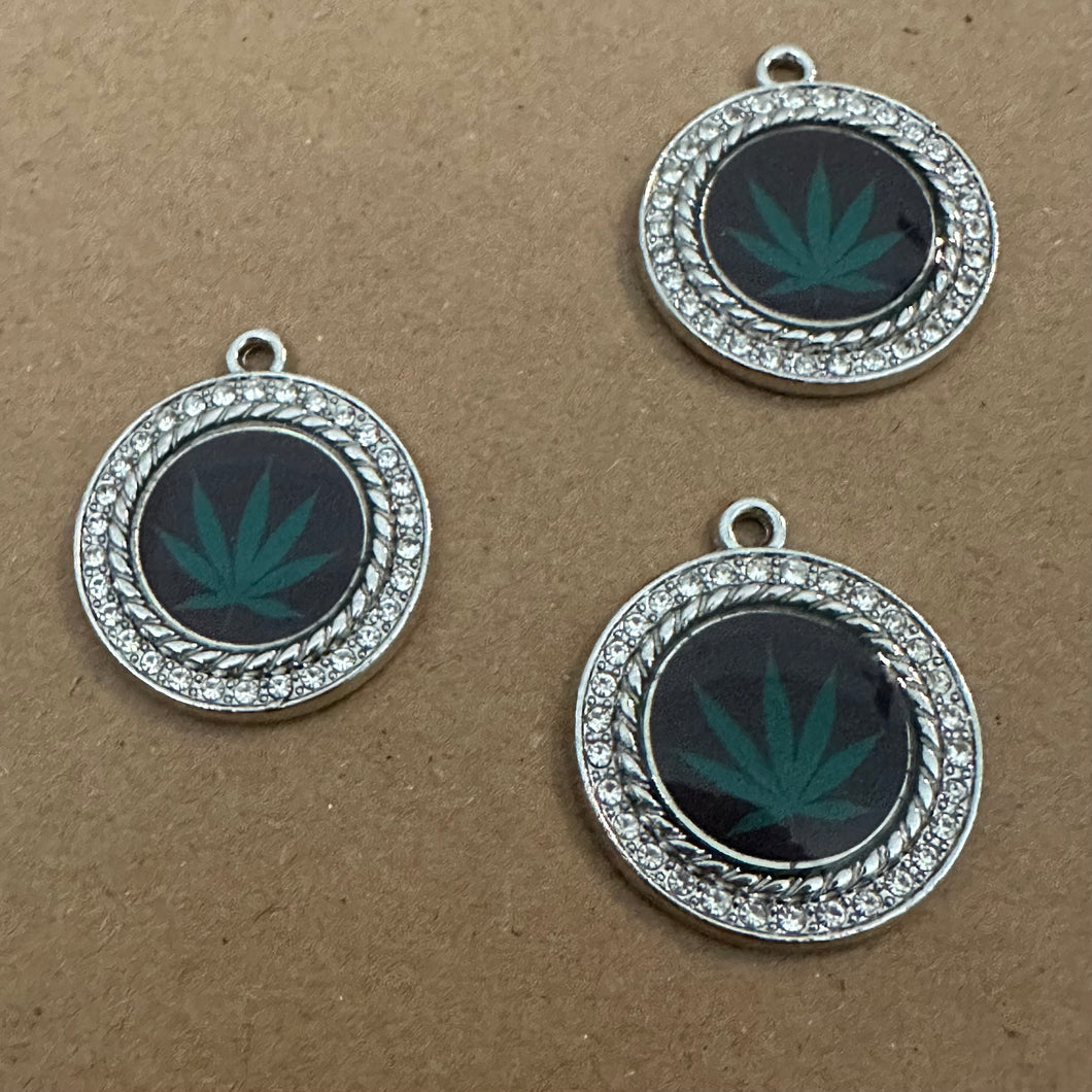 Rhinestone Weed charms