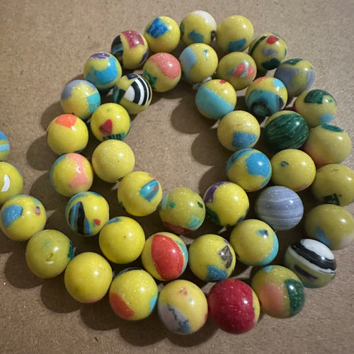 Mixed yellow beads 8mm