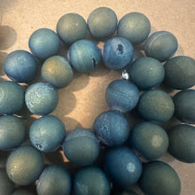 Load image into Gallery viewer, Blue druzy beads