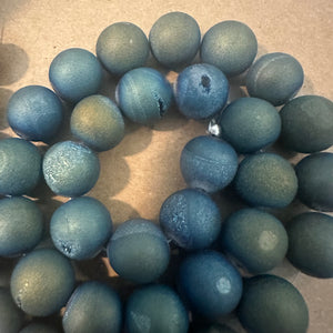 Blue druzy beads