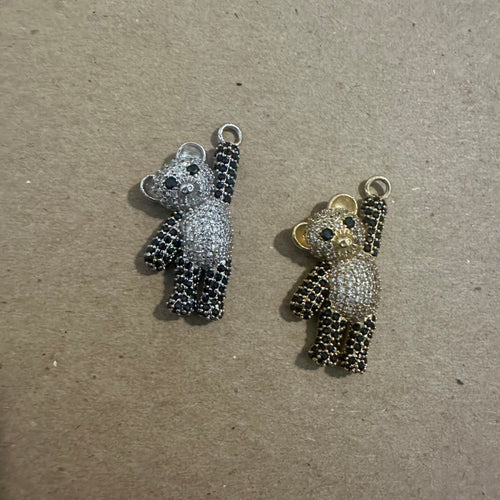 Pave teddy bear charm.