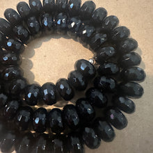 Load image into Gallery viewer, Black agate faceted spacers