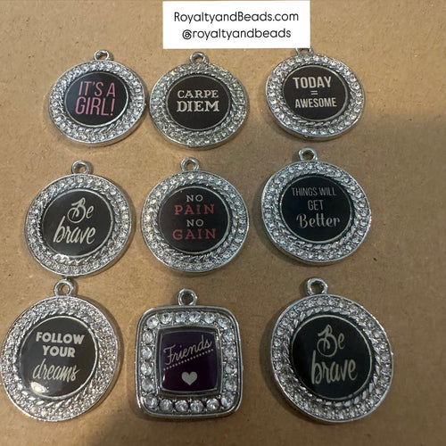 9 rhinestone charms
