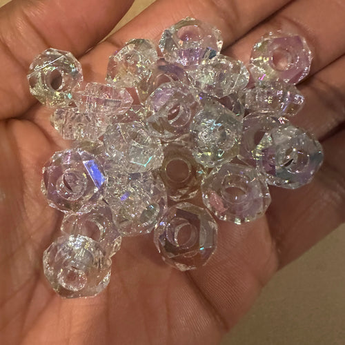 20 clear big hole beads