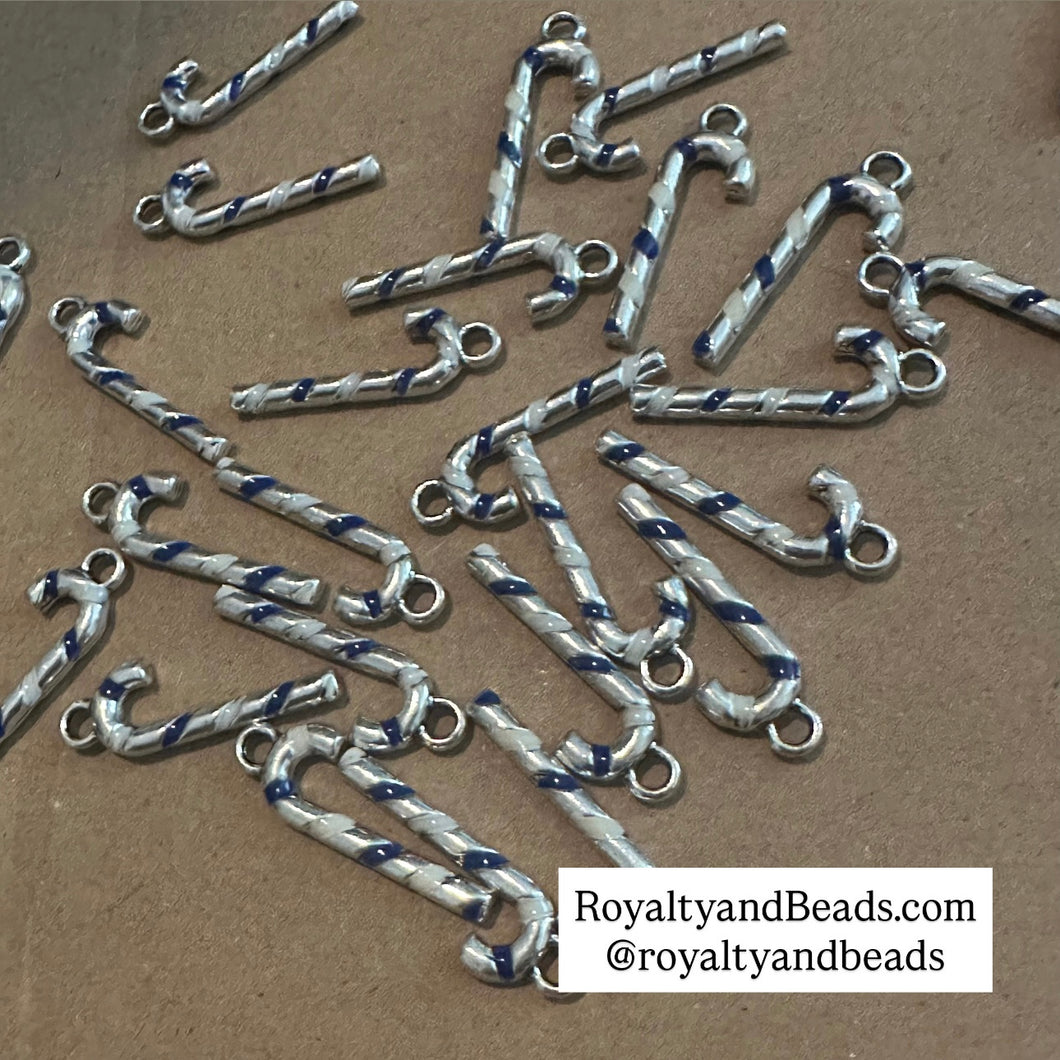 Blue and white cane Charm