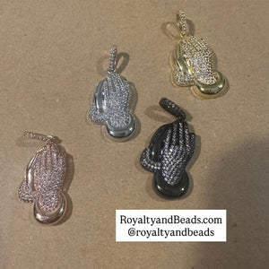 Pave Prayer hand charms.