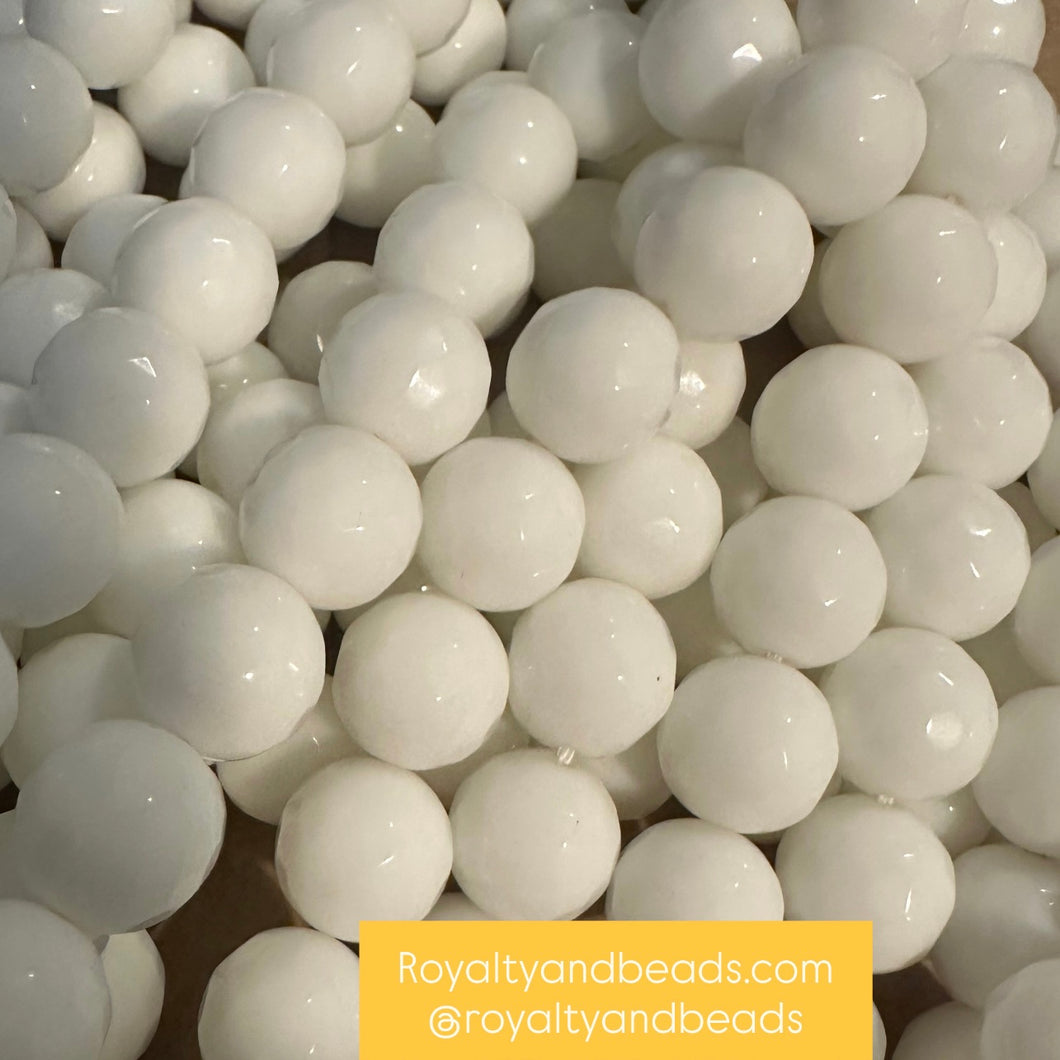 White faceted beads (12mm)