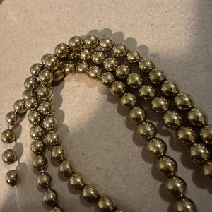 Gold hematite beads 6mm