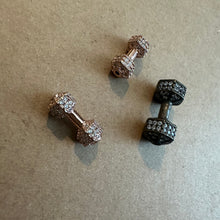 Load image into Gallery viewer, 3 pave weight bar charms