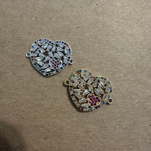 Pave heart charms.