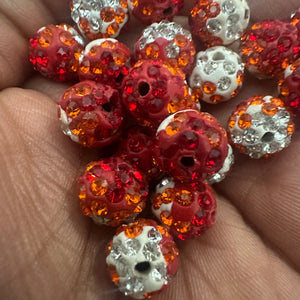 20 orange pave beads.