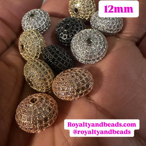 Pave bead spacers 12mm