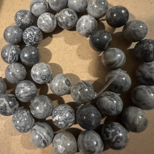 Gray and black beads