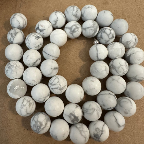 White and gray beads 8mm