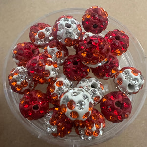 20 orange pave beads.