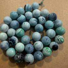 Load image into Gallery viewer, Greenish black agate beads.