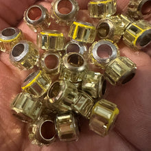 Load image into Gallery viewer, 10 yellow big hole beads.