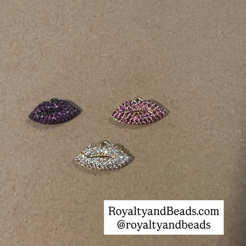 Pave lip charm