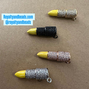 Yellow Pave Lipstick charms.