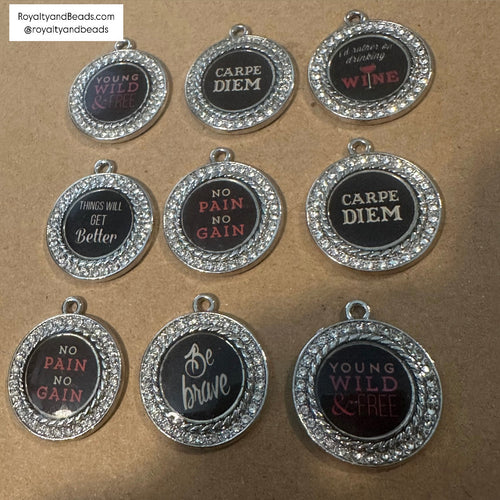 9 rhinestone charms