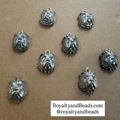 Silver Bull dog charms.