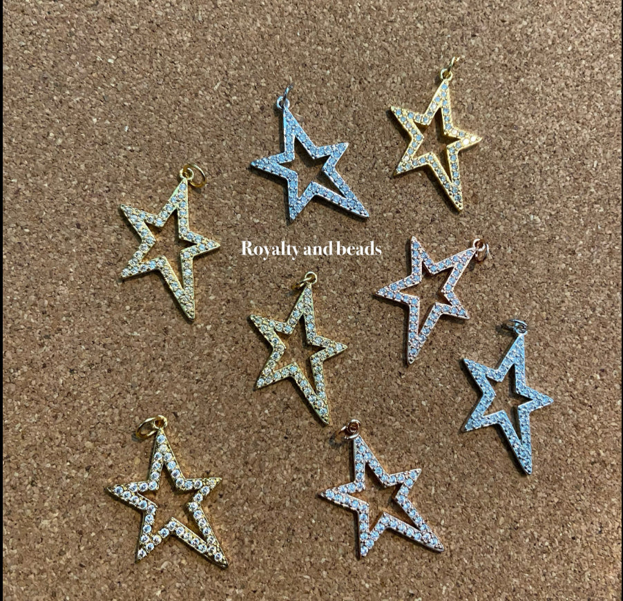 Pave star charms.